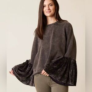 Free People Glorious Sleeves Boho Oversized Sweatshirt Size Small